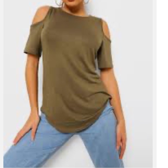 Maeve by Anthropologie Cold Shoulder Sz Small Green Top - Picture 2 of 8